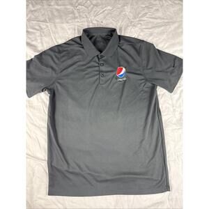 Pepsi Nike Dri-FIT Micro Pique Polo 3 Button Shirt Grey Large L Golf